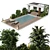 Pergola Poolside Furniture Set 3D model small image 1