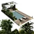 Pergola Poolside Furniture Set 3D model small image 2