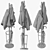 Creative Metal Coat Stand Rack 3D model small image 5