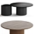 Modern Leather and Wood Coffee Table 3D model small image 4