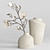 Nordic Terracotta Vases with Magnolia 3D model small image 1