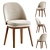 Wayne Velvet Oak Dining Chair 3D model small image 1