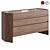 Hexagonal Walnut Veneer 3-Drawer Dresser 3D model small image 1