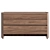 Hexagonal Walnut Veneer 3-Drawer Dresser 3D model small image 2