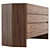 Hexagonal Walnut Veneer 3-Drawer Dresser 3D model small image 4