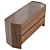 Hexagonal Walnut Veneer 3-Drawer Dresser 3D model small image 5