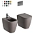 Wunder Ceramic Toilet Bidet Set 3D model small image 1