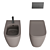 Wunder Ceramic Toilet Bidet Set 3D model small image 4