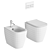 Wunder Ceramic Toilet Bidet Set 3D model small image 5