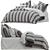 Elegant Grey Tufted Cover Set 3D model small image 2