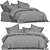 Elegant Grey Tufted Cover Set 3D model small image 4