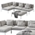 Nordic Elegance: Bonan Lounge Sofa 3D model small image 1