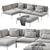 Nordic Elegance: Bonan Lounge Sofa 3D model small image 5