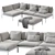Nordic Elegance: Bonan Lounge Sofa 3D model small image 6