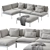 Nordic Elegance: Bonan Lounge Sofa 3D model small image 7