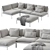 Nordic Elegance: Bonan Lounge Sofa 3D model small image 8