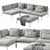 Nordic Elegance: Bonan Lounge Sofa 3D model small image 11