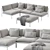 Nordic Elegance: Bonan Lounge Sofa 3D model small image 13