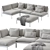 Nordic Elegance: Bonan Lounge Sofa 3D model small image 15