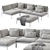 Nordic Elegance: Bonan Lounge Sofa 3D model small image 16