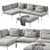 Nordic Elegance: Bonan Lounge Sofa 3D model small image 17