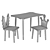 Dimdom Kids 3-Piece Children's Table and Chairs Set 3D model small image 2