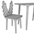 Dimdom Kids 3-Piece Children's Table and Chairs Set 3D model small image 5