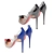 Red & Blue PVC Heeled Duo 3D model small image 3