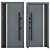 Modern Aluminum Entry Door Nova013 3D model small image 3