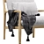 Modern Linen Rocking Armchair 3D model small image 6