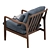 Modern Linen Rocking Armchair 3D model small image 2