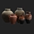 Handcrafted Clay Vases Collection 3D model small image 3