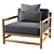 Swedish Modern Outdoor Lounge Chair 3D model small image 1