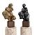 Rodin Wissant Sculpture on Pedestal 3D model small image 1