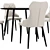 Trendy Neli Dining Chair and Clovis Table 3D model small image 4