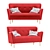 Modern Sofa Wings 3D Model 3D model small image 1