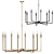 Mid-Century Minimalist Brass Chandelier 3D model small image 1