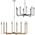 Mid-Century Minimalist Brass Chandelier 3D model small image 6