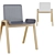 Modern Wooden Plastic Chair Set 3D model small image 4