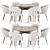 Modern 7-Piece Dining Set 3D model small image 3