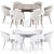Modern 7-Piece Dining Set 3D model small image 4