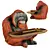 Orangutan Butler Decor Figurine 3D model small image 1