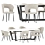 Elegant Modern Dining Set 3D model small image 2
