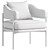 Elegant Grey Fabric Armchair 3D model small image 4