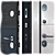 Stylish Metal QDoors Entry Door 3D model small image 2