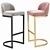 RH 1960S Rome Velvet Bar Stool 3D model small image 1
