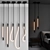 5 LED Pendant Lamps Set 3D model small image 6