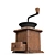 Antique Hand Crank Coffee Grinder 3D model small image 1