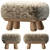 Luxurious Clifford Ottoman with Fur 3D model small image 1