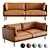 Premium 3D Wells Leather Sofa 3D model small image 1